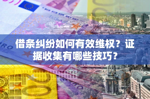 济南借条纠纷如何有效维权？证据收集有哪些技巧？