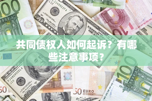 济南共同债权人如何起诉？有哪些注意事项？